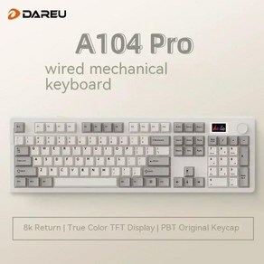 Dareu A104pro 8K 핫스왑 RGB 다기능 노브 맞춤형 유선 사무실 PC 액세서리