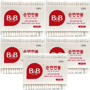 B&B 100% 순면 유아 면봉 100개입