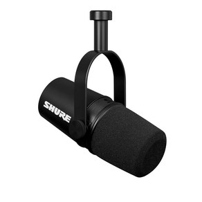 Shure MV7X XLR 팟캐스트 마이크 - 및 보컬 녹음용 전문가 품질 다이내믹 마이크 음성 분리 기술 올 메탈 구조 스탠드 호환 최적화된 주파수 블랙 168282, 1개