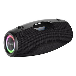 블루투스 스피커 ZEALOT S78 시끄러운 휴대용 부밍 베이스 IP67 방수 LED 조명 야외용 120W, 상세 페이지 참고, 검정 무마이크