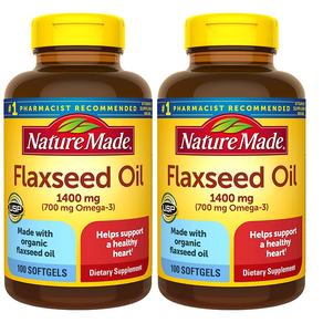 [2개 묶음] 네이쳐메이드 오가닉 플랙씨드 오일 1400mg 소프트젤 100정 Nature Made Flaxseed Oil 1400mg