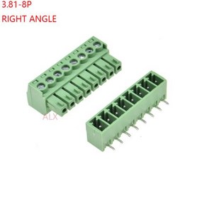 5SETS 15EDG 8pin 3.81MM 피치 직각 플러그 가능 나사 고정 터미널 블록 3.81 8 핀 플러그 유형 pcb 커넥터 플러그 소켓 300v