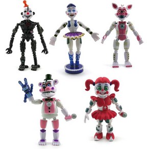 액션 피규어 FNAF 자매 위치 장난감 5개 세트 5인치 이상 재미있는 프레디 베어 서커스 베이비 엔나드 발로라 폭스시에서 영감을 받은 토이빌 시뮬레이터