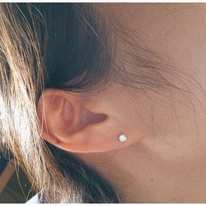 골드라움 14K 심플 4mm 귀걸이