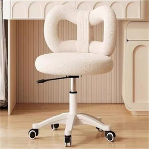 domiheat 인테리어의자 가정용 화장 의자 침실 등받이의자 흰색, 1개