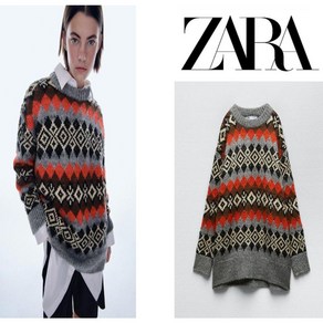 ZARA 가을 겨울 루즈핏 자카드 스웨터 5802137 330