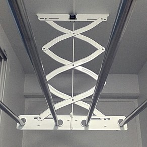 공간채움 [배송] 스테인레스봉 베란다 천장 빨래건조대 3단1.9m, 1개, 실버