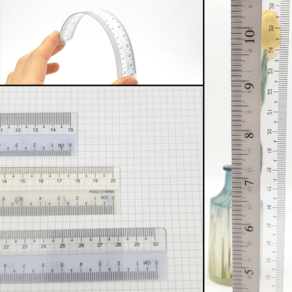 구부러지는 자 플라스틱 직선자 센치 센티 미터 인치 직자, 사이즈, 15cm