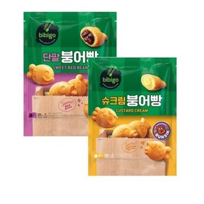 비비고 슈크림 붕어빵 300g + 비비고 단팥 붕어빵 300g(총2개)