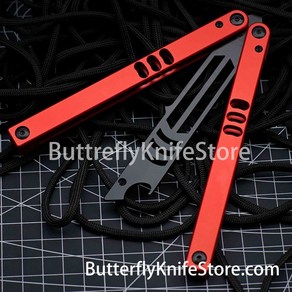 발리송 TheOne MAKO V4 클론 오징어 Balisong Butteflyknife 플리퍼 트레이너 채널 알루미늄 핸들 부싱 시스템 안전 EDC 야외, 6.ed  BLACK, 1개