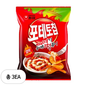 농심 포테토칩 엽떡오리지널맛, 50g, 3개