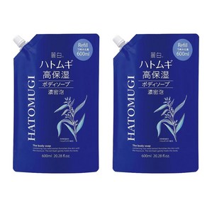 쿠마노 레이하쿠 하또무기 고보습 바디 솝 농밀 거품 리필, 2개, 600ml