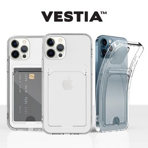 VESTIA 베스티아 클리어 카드 스냅 투명 젤리 애플 케이스