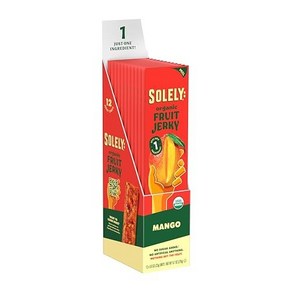 Solely - Oganic Mango Fuit Jeky - 12 Individual Solely - 유기농 망고 과일 육포 - 개별 포장된 과일 스트립 12개 - 말린 과일, 1개, 23g