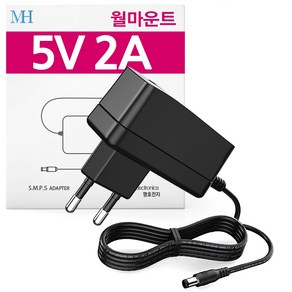 DC 5V 2A 어댑터 (월마운트) 벽걸이형 모뎀 허브 공유기 전원 5V2A아답터, TY0500200K1MN (기본규격), 1개
