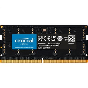 Cucial RAM 48GB 키트 (2x24GB) DDR5 5600MT/s (또는 5200MT/s 또는 4800MT/s) 노트북 메모리 CT2K24G56C46S5., 16GB, 2개