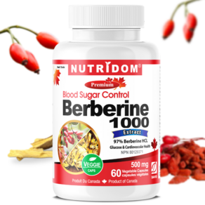 (2병 특가) 뉴트리돔 베르베린 Bebeine 1000mg 60 베지캡슐 베르베린 효능 캐나다 직구 카포리아, 2개, 60정