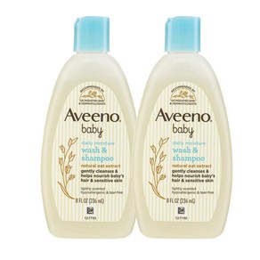 뉴질랜드 아비노 Aveeno 데일리 모이스처 베이비 워시 샴푸, 2개, 236ml