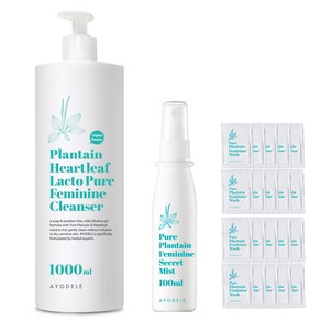 아요델 질경초 여성청결제 1 000ml + 청결미스트 100ml +여행용파우치 4ml x 20 총22개 세트, 1.189kg, 22세트