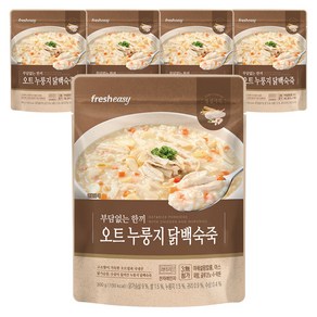 프레시지 부담없는 한끼 오트 누룽지닭백숙죽 (파우치), 300g, 5개