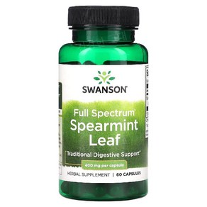 스완슨 스피어민트 스페어민트 잎 400mg 60캡슐 SpeamintLeaf, 1개, 60정