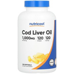 Nutricost 대구 간 오일 코드 리버 Cod Liver Oil 1000mg 120정