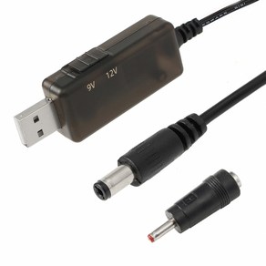 USB전원 승압 케이블 5V to 9V-12V, 1개