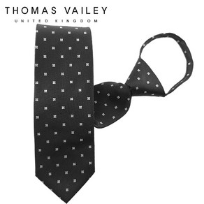 [THOMAS VAILEY] 토마스베일리 자동/지퍼넥타이-카노사 블랙 7cm