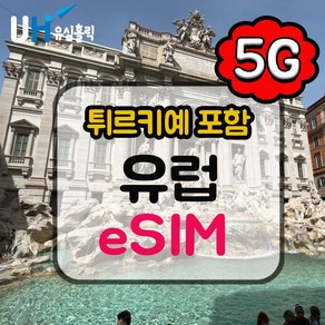 유심홀릭 유럽 33개국 이심 eSIM 데이터 무제한 BC e심, 1일, 매일 300MB 소진 후 저속 무제한, 1개