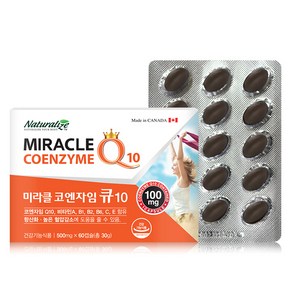 네추럴라이즈 코엔자임큐텐10 활력비타민B 활력에너지 캐나다생산완제품수입, 1개, 60정