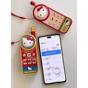 럽유팩토리 산리오 정품 헬로키티 휴대용 블루투스 스피커 mp3 핸드폰 레트로 감성, 레드
