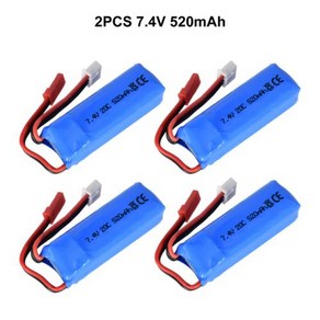 RC카 부품 WLtoys Lipo 배터리 자동차 2S 74V 520mAh K969 K979 K989 K999 P929 P939 284010 284161 2 개, 2) 4pcs, 4개