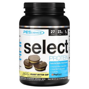 PEScience Select Potein 단백질 분말 드링크 믹스 초콜릿 땅콩버터 컵 878g(1.93lb), 1개, 878g