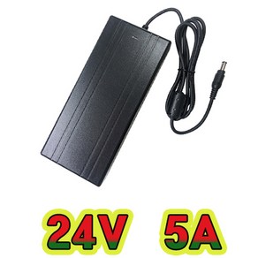 순흥전기 어댑터 24V 5A 접지형(INLET) SMPS 5000mA 어댑터 아답터 직류전원장치, 24V 5A 어댑터+ 전원선 AC코드, 1개