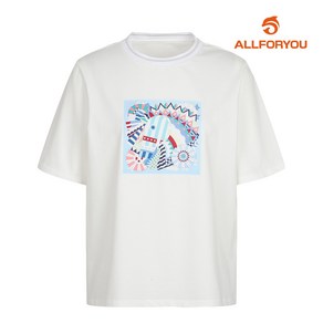 [올포유] 여성 원포인트 라운드 반팔 티셔츠 ALTRM4241-100
