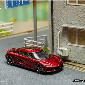 HKM 1:64 Koenigsegg Evegande 자동차 모형 다이캐스트, 투명 레드, 1개