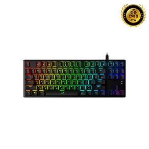 하이퍼엑스 Alloy Oigin Coe RGB 텐키리스 기계식 게이밍 유선 키보드, 혼합 색상, HX-KB7RDX-KO, 적축