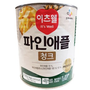 이츠웰 파인애플 청크, 4개, 3kg