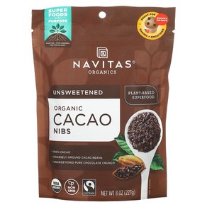 Navitas Oganics 나비타스 오가닉스 유기농 카카오 닙스 227g 8oz, 1개