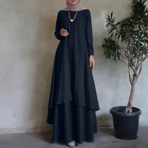 무슬림 불규칙한 헴 루스 롱 드레스 두바이 터키 Abaya Hijab Sundess 대형 ZANZEA 여성 긴 소매 이슬람 Kaftan 맥시