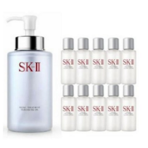 [백화점정품] sk2 페이셜클렌징오일 250ml 세트 / sk2 클린징오엘250ml + 클리어로션10ml*10 / sk2 쇼핑백 동봉, 1세트