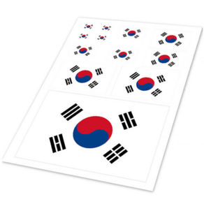 태극기 스티커 한국 국기 차량용 스티커 방수 12장, 12개