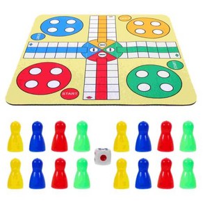 Ludo 체스 세트 재미있는 놀이 장난감 미니 테이블 장난감 휴대용 보드 인터랙티브 플라잉 게임 체커보드, 1개, 1) Multi