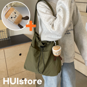 HUIstore 가벼운 나일론 숄더백 여성 미니 호보백