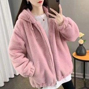 여성용 인조 토끼털 후드 뽀글이 점퍼 Women's Jacket 6K226