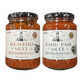 피코크 샘킴 파스타소스 (아라비아따+토마토바질), 1개, 500ml