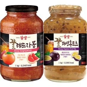 꽃샘 꿀 패션후르츠차 1KG +꿀레드자몽 1KG (과일에이드), 1개, 1개입