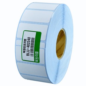 유포지 40X23mm 지관40mm 방수 롤 라벨스티커 BLU-402340