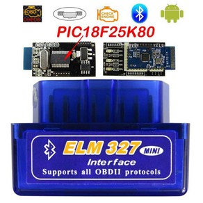 미니 블루투스 OBD2 V1.5 Elm 327 V 1.5 Elm327 OBD 2 스캐너 Elm327 자동차 진단 도구 Elm 327 OBDII 어댑터 자동 코드 리더, 1개