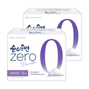 순수한면 Zeo 제로 오버나이트 12매, 2개, 12개입